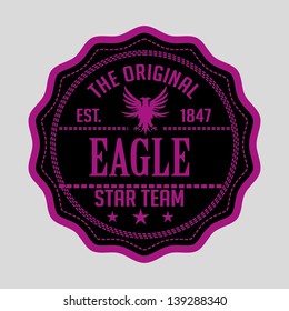 eagle star team shield vector art