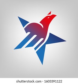 Eagle star vector illustration logo