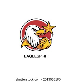 Diseño Del Logotipo De Ilustración Del Vector De Águilas Y Estrellas
