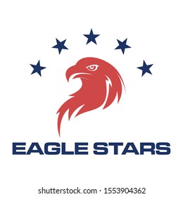 eagle stars logo icon vector