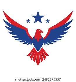 Eagle with Stars Vector Illustration