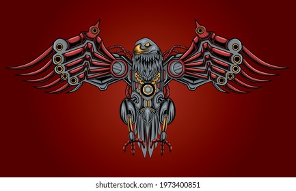 Eagle Steampunk Illustration, perfect for animals eagle