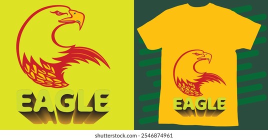 Eagle -Stylish Beautiful T Shirt Design, Vector image, colorful Background.eps
