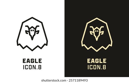 Eagle stylized head geometric line icon