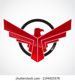 eagle stylized shape glossy color logo