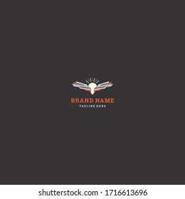 Eagle Sun logo template design in Vector illustration 