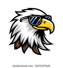 Eagle with sunglasses mascot. Eagle logo. vector eps 10