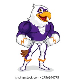 Eagle superhero mascot cartoon in vector