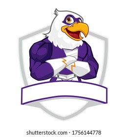 Eagle superhero mascot cartoon in vector