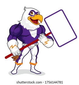 Eagle superhero mascot cartoon in vector