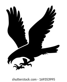 Eagle symbol, emblem design, attacking eagle illustration.