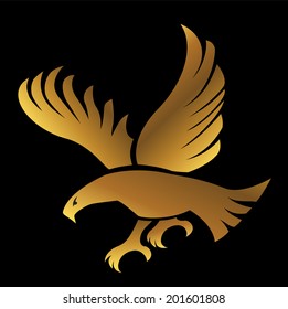 Eagle symbol, emblem design, attacking eagle illustration.