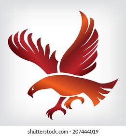 Eagle symbol, emblem design, attacking eagle illustration.