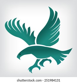 Eagle symbol, emblem design, attacking eagle illustration.