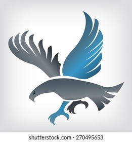 Eagle symbol, emblem design, attacking eagle illustration.