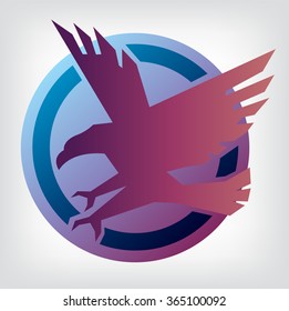 Eagle symbol, emblem design, attacking eagle illustration.