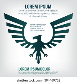 Eagle symbol, emblem design, attacking eagle illustration.