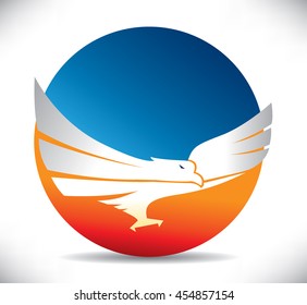 Eagle symbol, emblem design, attacking eagle illustration.