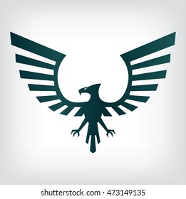 Eagle symbol, emblem design, attacking eagle illustration.