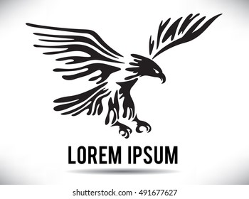 Eagle symbol, emblem design, attacking eagle illustration.