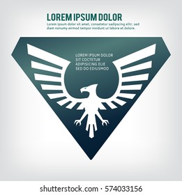 Eagle symbol, emblem design, attacking eagle illustration.