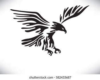 Eagle symbol, emblem design, attacking eagle illustration.