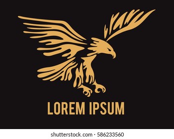 Eagle symbol, emblem design, attacking eagle illustration.