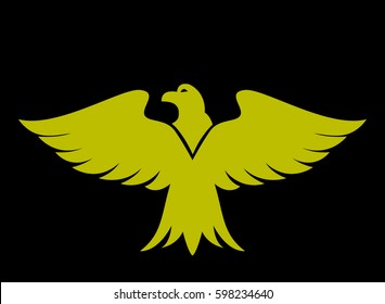 Eagle symbol, emblem design, attacking eagle illustration.