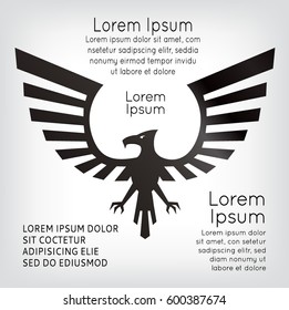 Eagle symbol, emblem design, attacking eagle illustration.