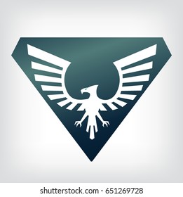 Eagle symbol, emblem design, attacking eagle illustration.