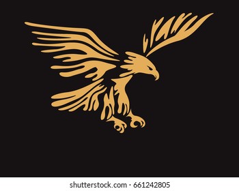 Eagle symbol, emblem design, attacking eagle illustration.