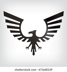 Eagle symbol, emblem design, attacking eagle illustration.