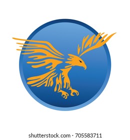 Eagle symbol, emblem design, attacking eagle illustration.