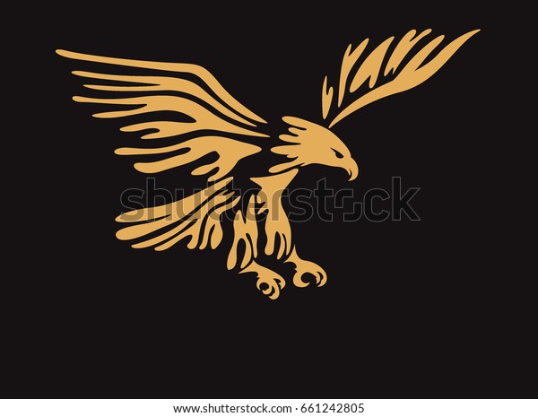 Eagle symbol, emblem design, attacking\
eagle illustration.