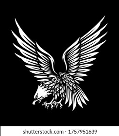 eagle symbol illustration on vintage style