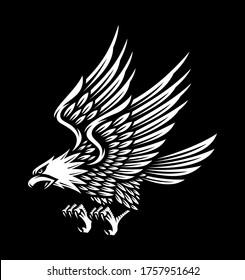 eagle symbol illustration on vintage style
