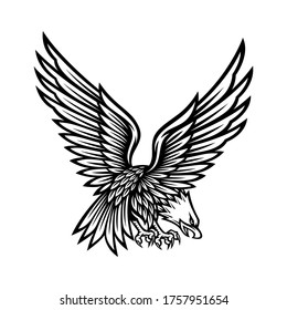 eagle symbol illustration on vintage style