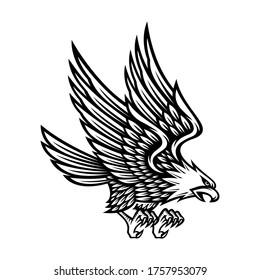 eagle symbol illustration on vintage style