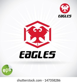 Eagle Symbol Illustration, Sign, Button, Badge, Icon, Logo for Family, Baby, Children, Teenager, People, Tattoo