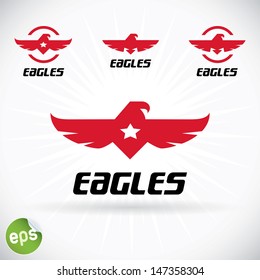 Eagle Symbol Illustration, Sign, Button, Badge, Icon, Logo for Family, Baby, Children, Teenager, People, Tattoo