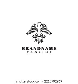símbolo de águila logotipo icono plantilla de diseño negro imagen vectorial aislada moderna