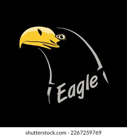 Eagle symbol on black background - vector