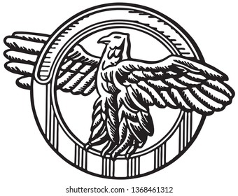 Eagle Symbol - Retro Ad Art Illustration