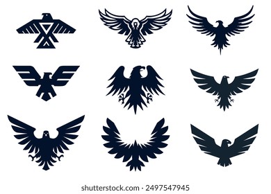 Conjunto de símbolos de águila para el logotipo del icono