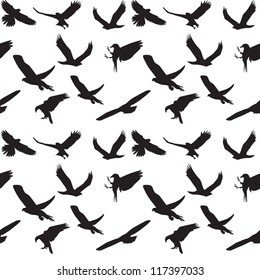 Eagle symbol set seamless pattern. Vector illustration. EPS 10