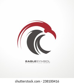 Eagle symbol vector template. Creative logo design concept with artistic and simplified bird. Unique falcon illustration icon.