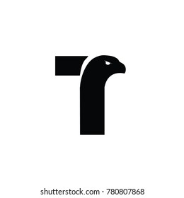 eagle T font logo flat vector template