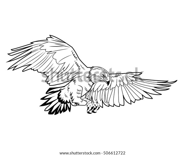 Eagle Tattoo Art Design Stock Vector (Royalty Free) 506612722 ...