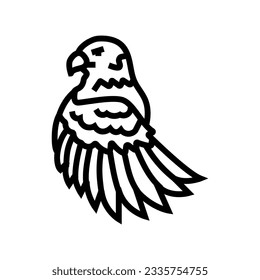 eagle tattoo art vintage line icon vector. eagle tattoo art vintage sign. isolated contour symbol black illustration