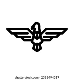 eagle tattoo art vintage line icon vector. eagle tattoo art vintage sign. isolated contour symbol black illustration